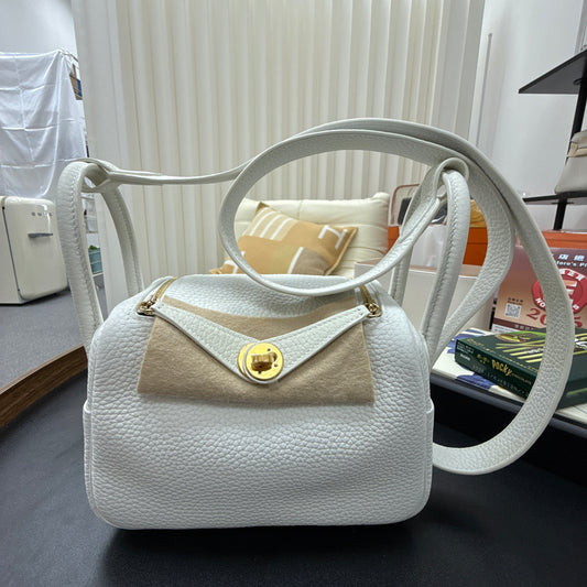 Hermes Mini Lindy 20 TC NEW WHITE ghw stamp B 99new