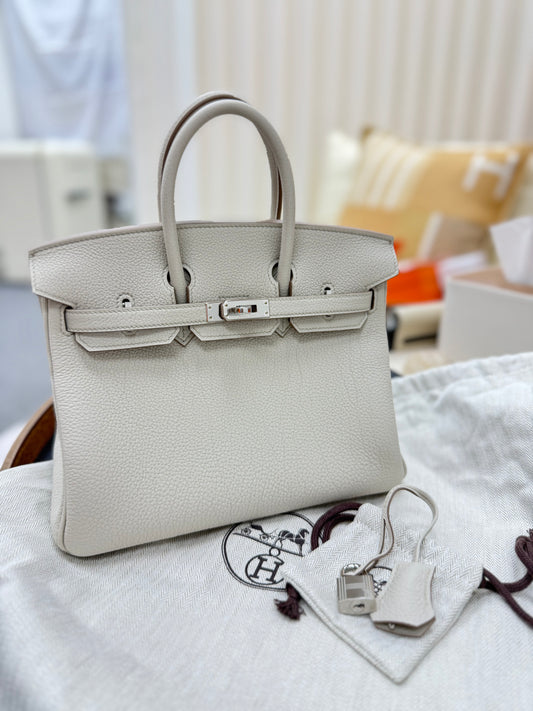 Hermes Birkin 25 Beton PHW Stamp K Brand new