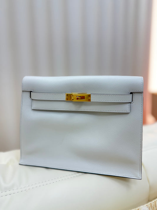 Hermes Kelly Danse Evercolor White/Biscuit Swift GHW 99new