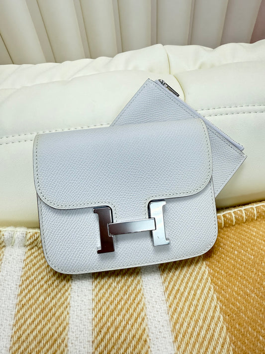 Hermes Constance Slim White PHW stamp B